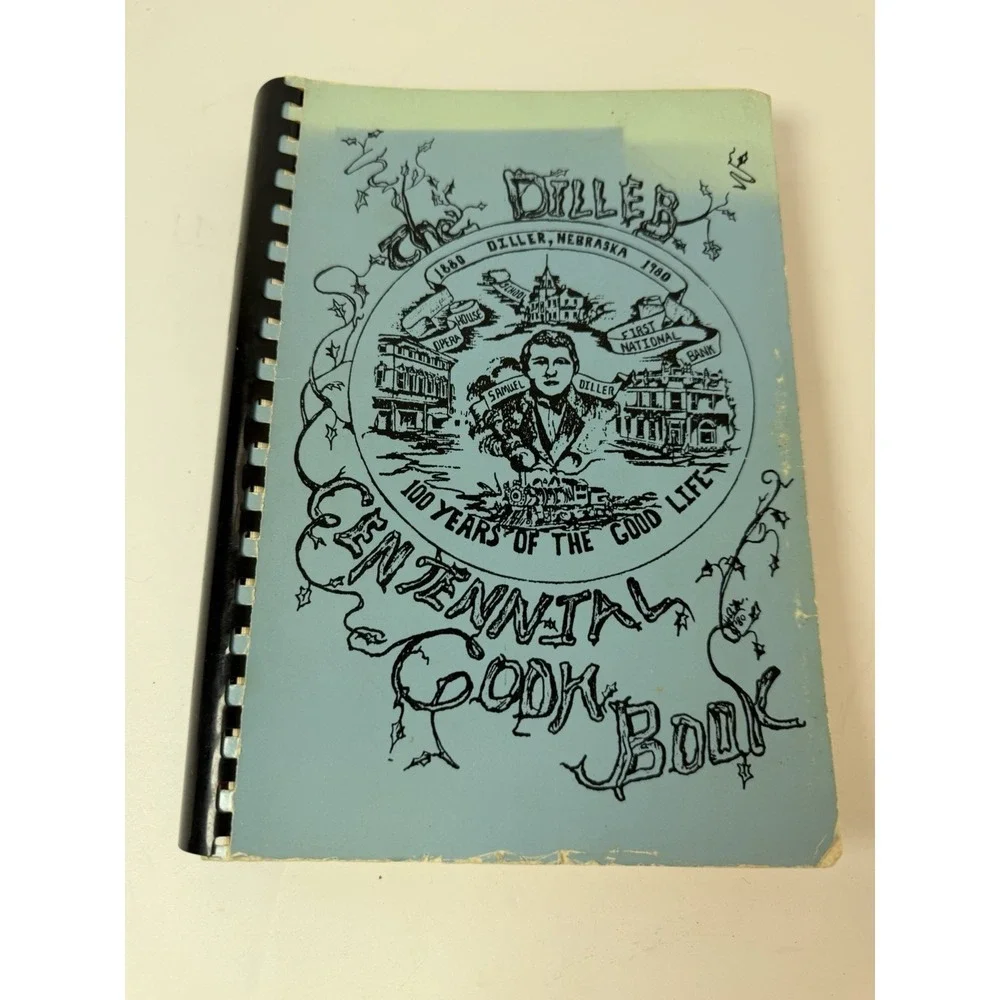 Diller Nebraska Community Spiral Cookbook 1980 Centennial Recipes‎ Vintage